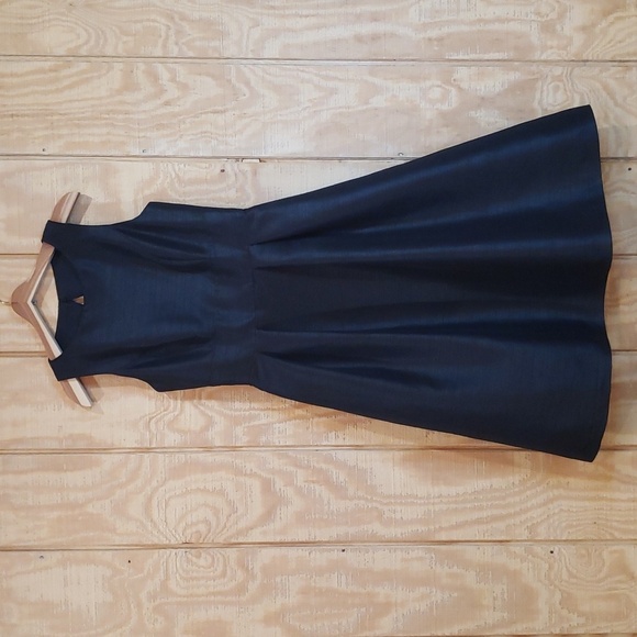 Alfred Sung Black Sleeveless Open Back Fit & Flare Dress Size 10 - Picture 1 of 7